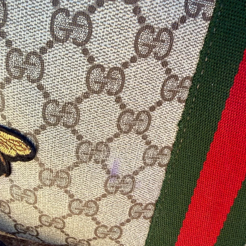 Vintage GUCCI web monogram laptop / tote / briefcase travel crossbody bag purse